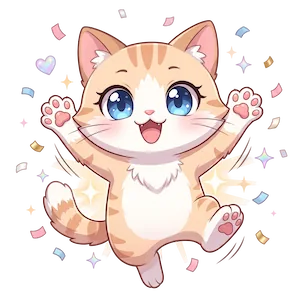 Neko celebrating